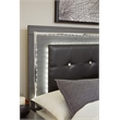 Bowery Hill Engineered Wood/Faux Leather Tufted Full LED Panel Headboard in Gray