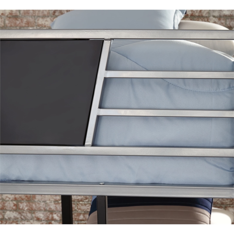 Bowery Hill Transitional Twin over Twin Bunk Bed in Black and Gray