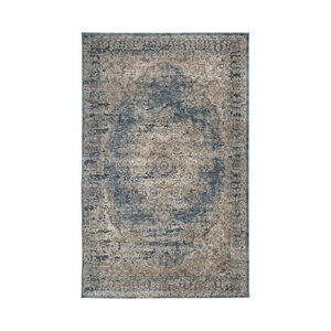 Bowery Hill Modern Chenille 8' x 10' Rug in Blue and Tan Finish