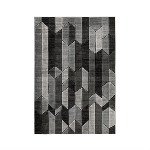 Bowery Hill Modern Fabric 6'6&quot x 9'6&quot Rug in Black and Gray Finish