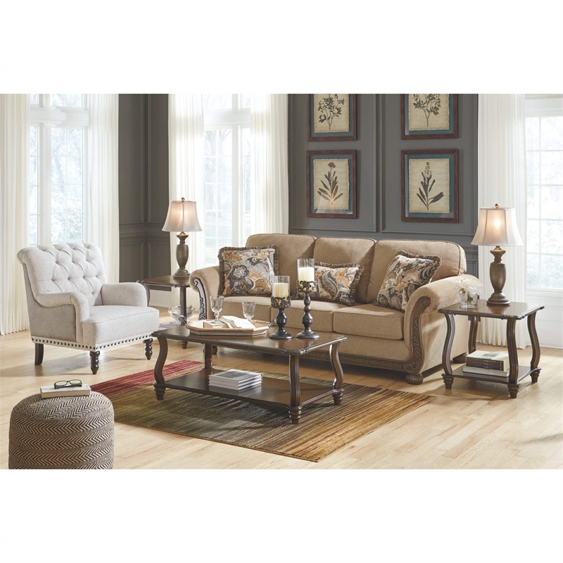 Bowery Hill Faux Leather Tufted Accent Chair with Nailhead Trim in Ivory
