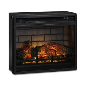 Bowery Hill Metal Electric Infrared LED Fireplace Insert in Black