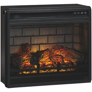 bowery hill metal electric infrared led fireplace insert in black