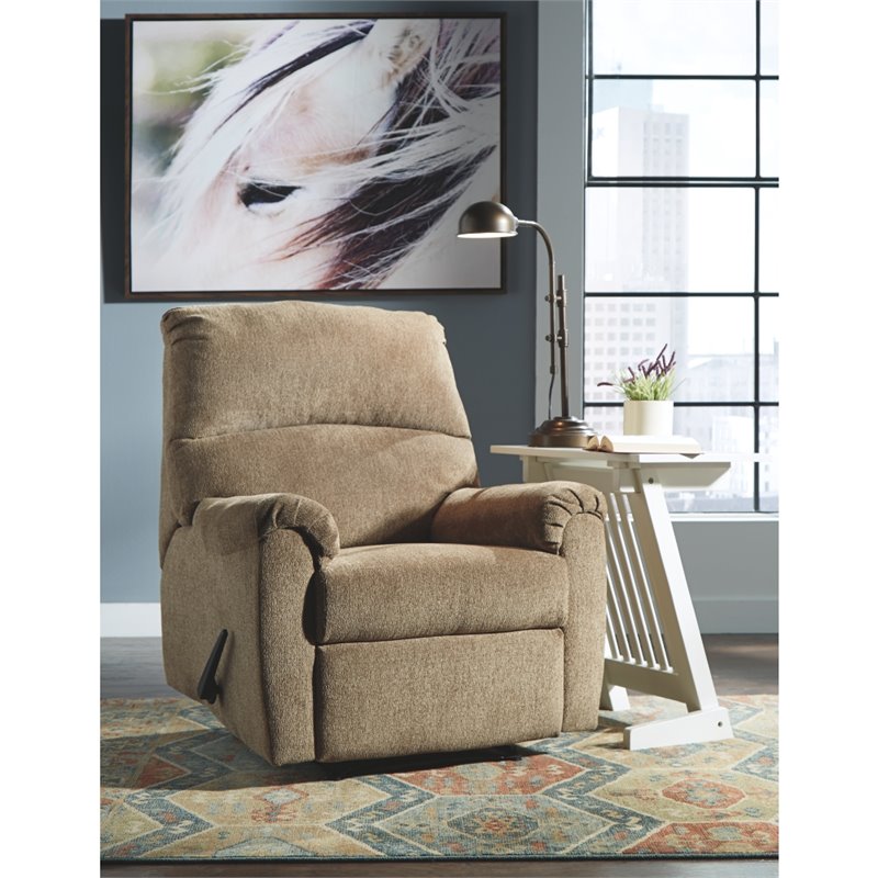 Bowery Hill Contemporary Fabric Wall Recliner in Mocha Espresso