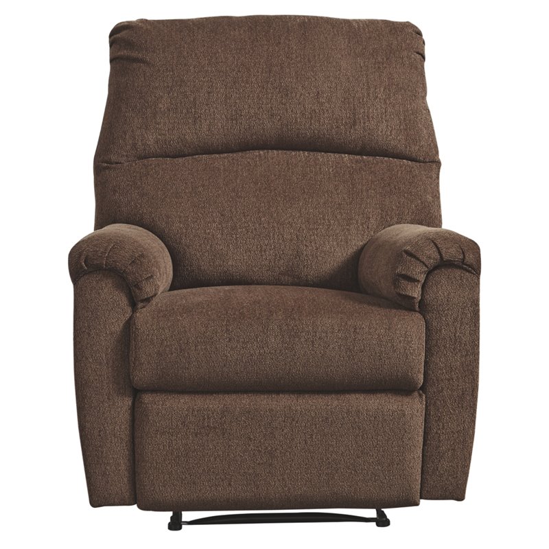 Bowery Hill Contemporary  Fabric Wall Recliner in Chocolate Finish