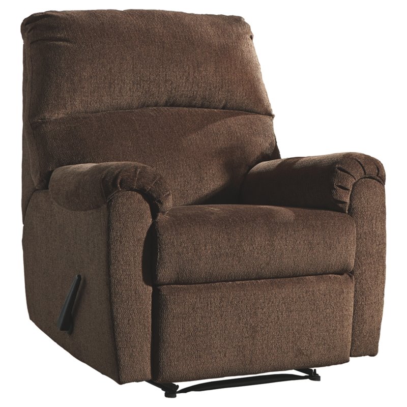 Bowery Hill Contemporary  Fabric Wall Recliner in Chocolate Finish