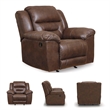 Bowery Hill Contemporary Fabric Rocker Recliner in Chocolate