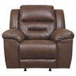 Bowery Hill Contemporary Faux Leather Power Rocker Recliner in Chocolate