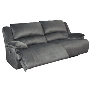 bowery hill contemporary 2 seat power reclining sofa in charcoal