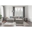 Bowery Hill Contemporary Fabric Ottoman with Storage in Silver