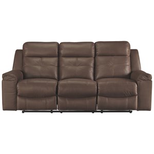 bowery hill contemporary fabric reclining sofa in espresso finish