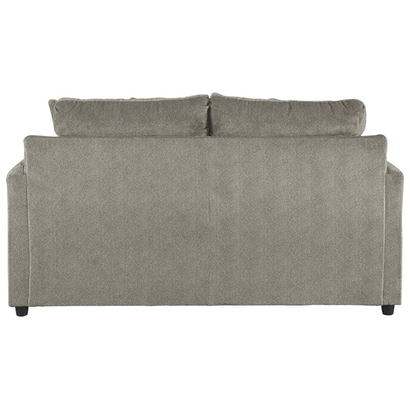 Bowery Hill Contemporary Microfiber Fabric Loveseat in Ash Gray Finish