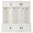 Bowery Hill Wood Hall Tree in Distressed White/Black (Set of 3)