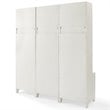 Bowery Hill Wood Hall Tree in Distressed White/Black (Set of 3)