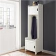 Bowery Hill Wood Hall Tree with 2 Cabinet Doors in Distressed White/Black