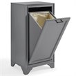 Bowery Hill Engineered Wood Laundry Hamper in Vintage Gray Finish