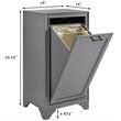 Bowery Hill Engineered Wood Laundry Hamper in Vintage Gray Finish