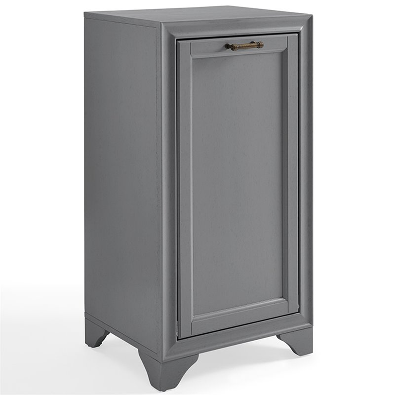 Bowery Hill Engineered Wood Laundry Hamper in Vintage Gray Finish