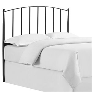 bowery hill full queen metal spindle headboard in charcoal black