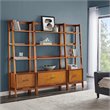 Bowery Hill 3-Piece Mid-Century Wood Etagere Bookcase Set in Acorn Brown