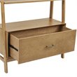 Bowery Hill 3-Piece Mid-Century Wood Etagere Bookcase Set in Acorn Brown