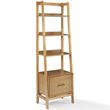 Bowery Hill 3-Piece Mid-Century Wood Etagere Bookcase Set in Acorn Brown