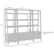 Bowery Hill 3-Piece Mid-Century Wood Etagere Bookcase Set in Acorn Brown