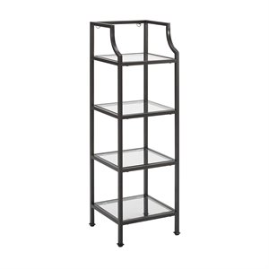 bowery hill 4 shelf etagere bookcase in oil rubbed bronze finish