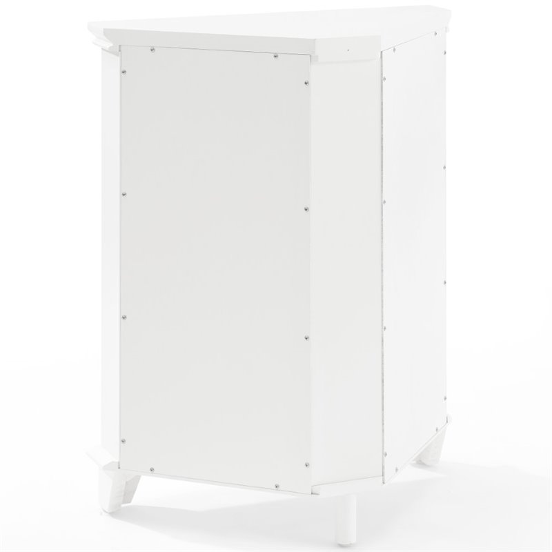 Bowery Hill 2-Door Coastal Wood Corner Storage Cabinet in White
