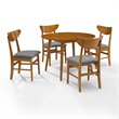 Bowery Hill 5-Piece Round Wood/Polyester Dining Set in Acorn Brown/Gray