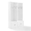 Bowery Hill 2-Piece Modern Wood Entryway Set with Coat Rack Hooks in White
