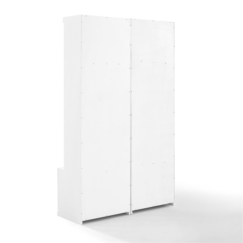 Bowery Hill 2-Piece Modern Wood Entryway Set with Coat Rack Hooks in White