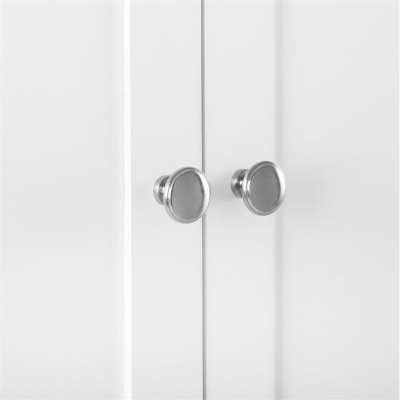 Bowery Hill 3-Piece Modern Wood Entryway Set with Coat Rack Hooks in White