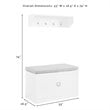 Bowery Hill 2-Piece Modern Wood/Linen Entryway Set in White/Tan