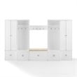 Bowery Hill 6-Piece Modern Wood/Linen Entryway Set in White/Tan