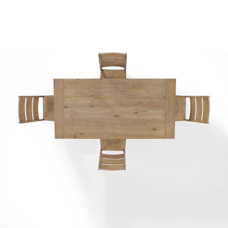 Bowery Hill 5-Piece Wood Farmhouse Dining Set in Rustic Brown