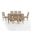 Bowery Hill 9 Piece Modern Farmhouse Dining Set in Rustic Brown