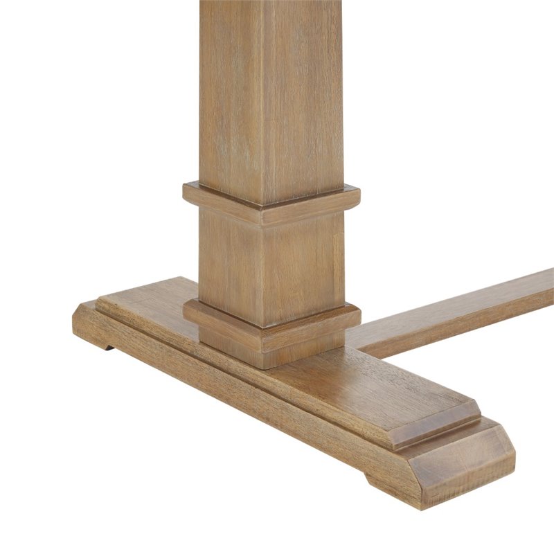 Bowery Hill 9 Piece Modern Farmhouse Dining Set in Rustic Brown