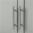 Bowery Hill Wood Wall Cabinet with Doors and Shelves in Gray/Chrome