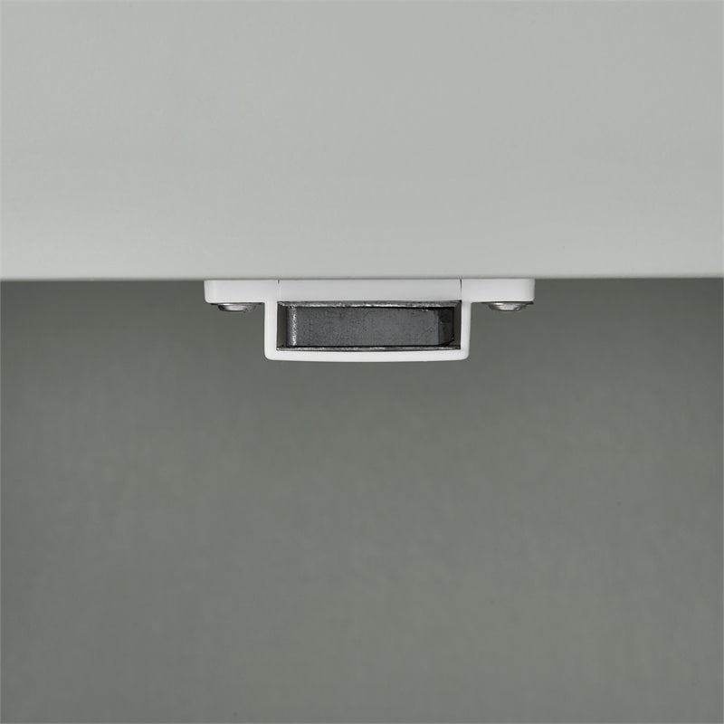 Bowery Hill Wood Wall Cabinet with Doors and Shelves in Gray/Chrome