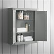Bowery Hill Wood Wall Cabinet with Doors and Shelves in Gray/Chrome