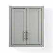 Bowery Hill Wood Wall Cabinet with Doors and Shelves in Gray/Chrome