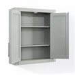 Bowery Hill Wood Wall Cabinet with Doors and Shelves in Gray/Chrome