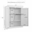 Bowery Hill Wood Wall Cabinet with Doors and Shelves in Gray/Chrome