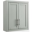 Bowery Hill Wood Wall Cabinet with Doors and Shelves in Gray/Chrome