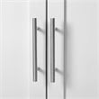 Bowery Hill Wood Wall Cabinet with Doors and Shelves in White/Chrome