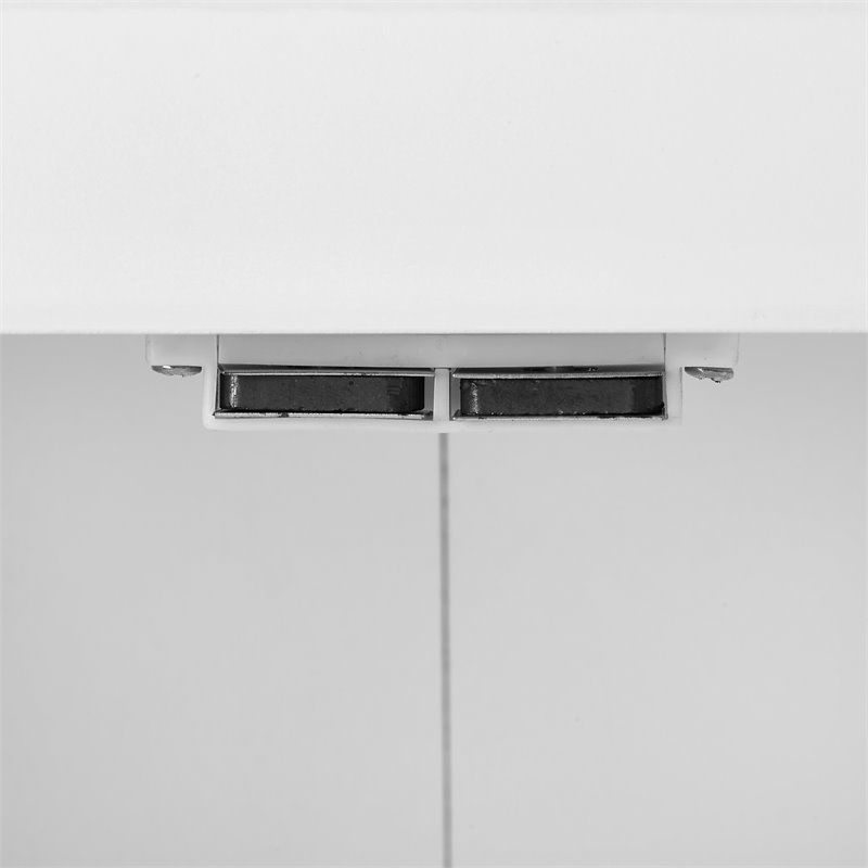 Bowery Hill Wood Wall Cabinet with Doors and Shelves in White/Chrome