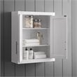 Bowery Hill Wood Wall Cabinet with Doors and Shelves in White/Chrome