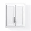 Bowery Hill Wood Wall Cabinet with Doors and Shelves in White/Chrome