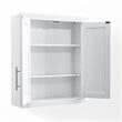 Bowery Hill Wood Wall Cabinet with Doors and Shelves in White/Chrome